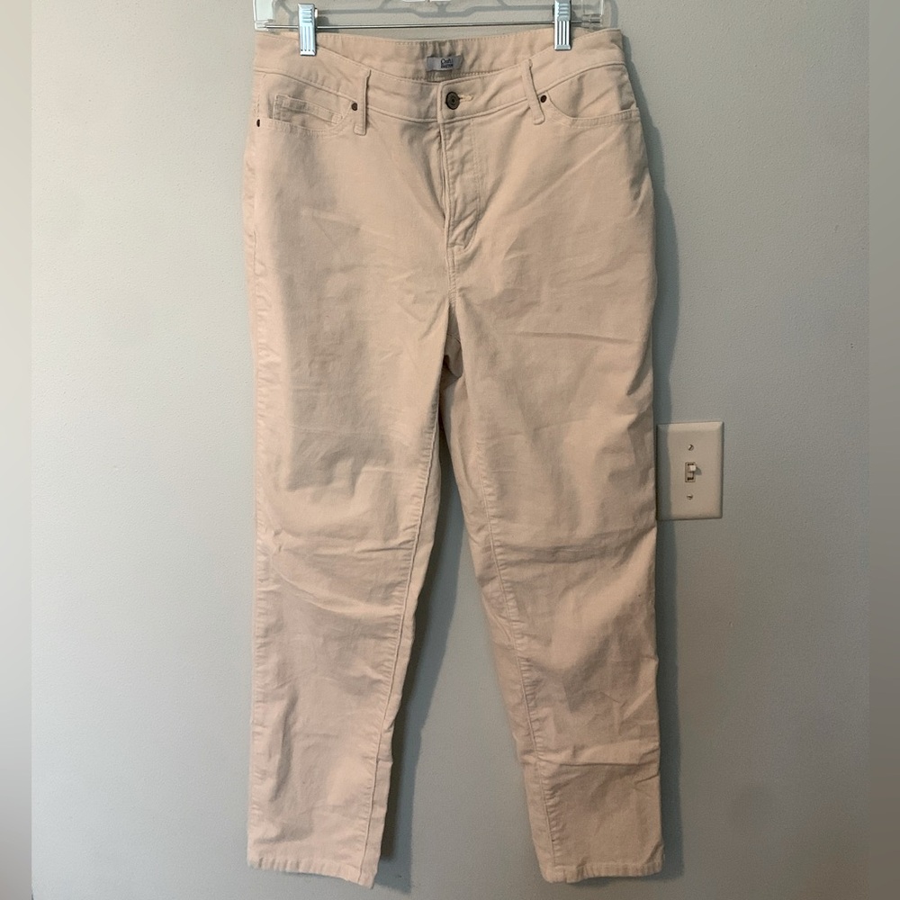 Croft & Barrow cream corduroy straight leg pants